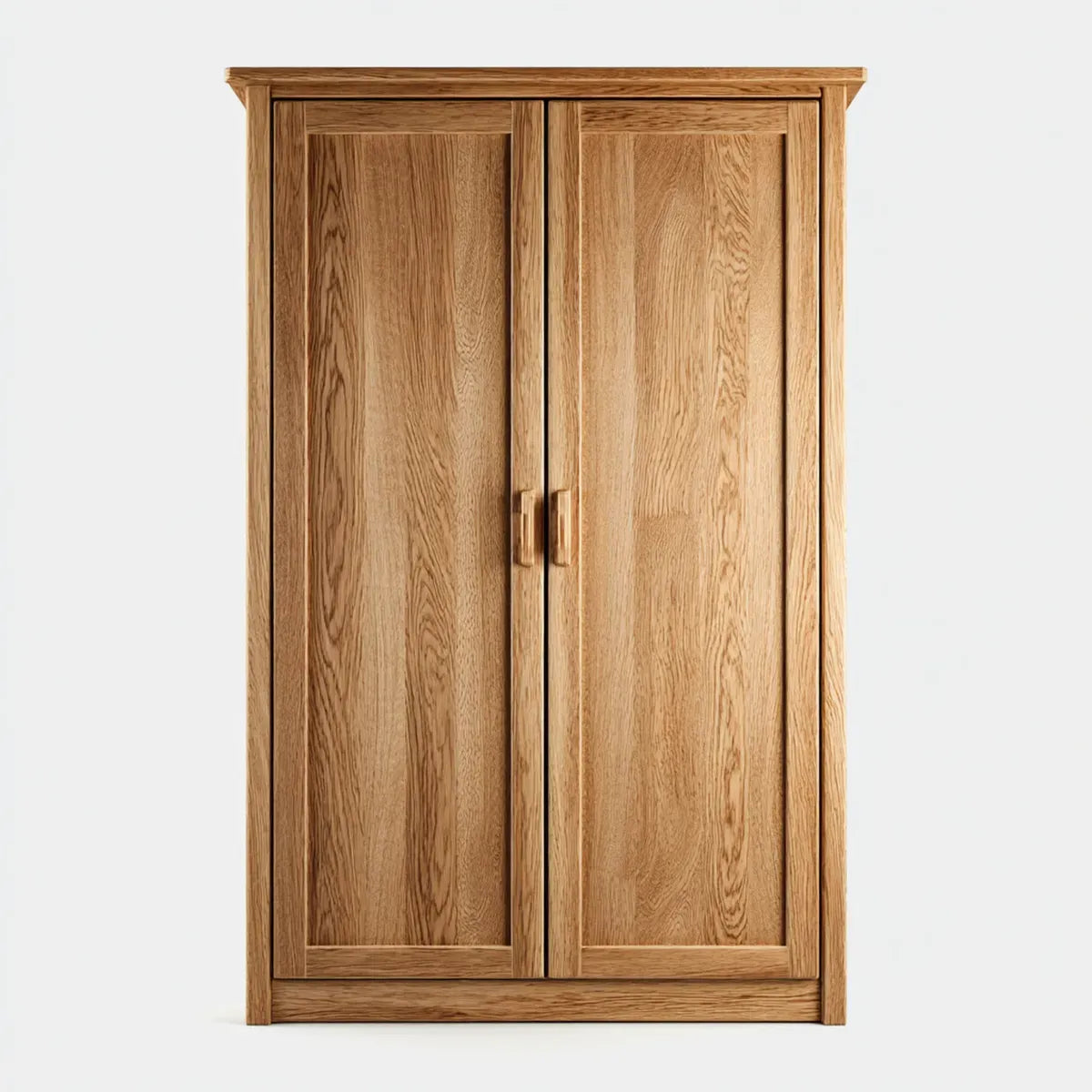 Armoire de chambre 2 portes chêne naturel 100 x 55 x 190 cm panneaux MDF plaqués chêne rectangulaire