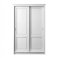 Armoire à portes coulissantes blanche 120 x 60 x 200 cm en panneaux de particules mélaminés rectangulaire