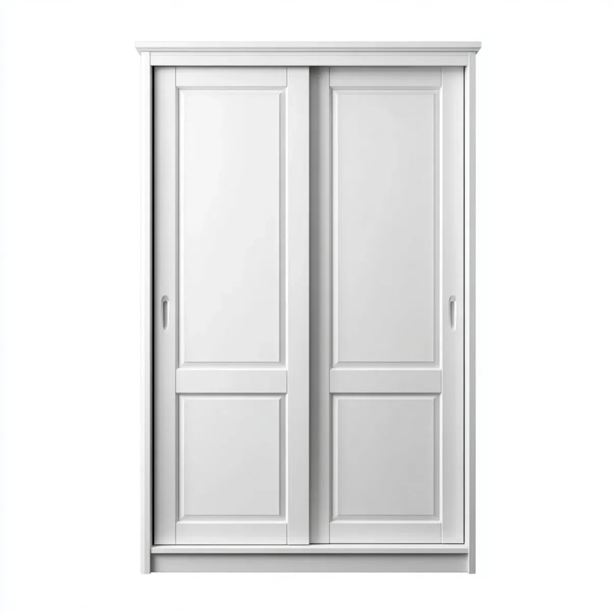 Armoire à portes coulissantes blanche 120 x 60 x 200 cm en panneaux de particules mélaminés rectangulaire