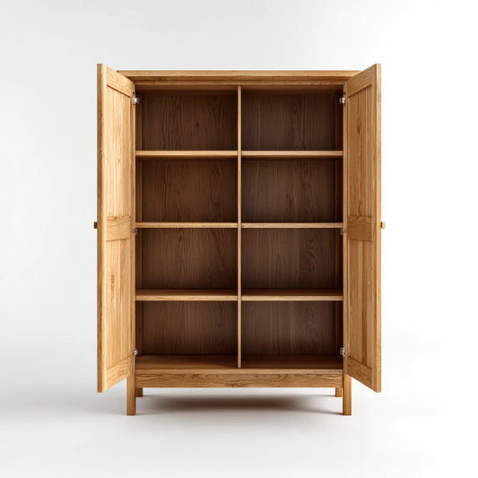 Armoire de rangement en chêne massif naturel rectangulaire 120 x 45 x 180 cm