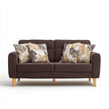 Canapé 2 places droit marron 160 x 85 x 85 cm en polyester avec coussins décoratifs