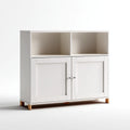 Buffet de rangement blanc rectangulaire en panneaux MDF 120 x 40 x 100 cm à 2 portes et 2 niches